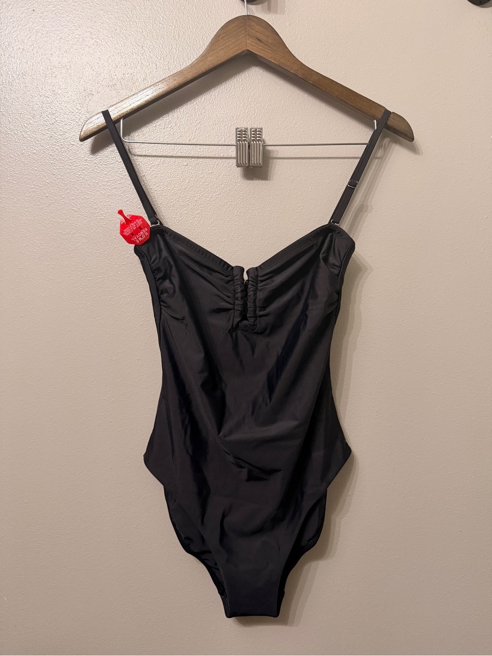 🆕 Kobi Halperin Becca Bandeau Princess Bathing Suit Black One Piece Swimsuit 🏝️🐚